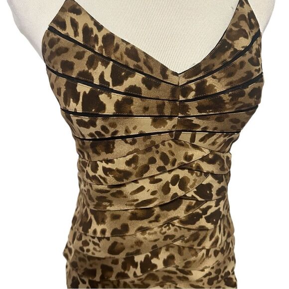 Eliza J. Leopard Tiered Dress Sz 8 - Picture 3 of 5